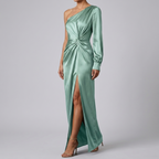 Women's One Shoulder Wedding Guest Dress – Asymmetrical Formal Evening Dress
