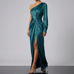 Women's One Shoulder Wedding Guest Dress – Asymmetrical Formal Evening Dress