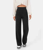 Women's High Waist Tailored Pants – Stretch Straight Leg Everyday Trousers