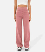 Women's High Waist Tailored Pants – Stretch Straight Leg Everyday Trousers