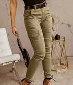 Women's High Waist Cargo Pants – Tapered Leg Pocket Trousers