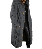 Women's Chunky Winter Cardigan – Relaxed Long Sleeve Cozy Cardigan