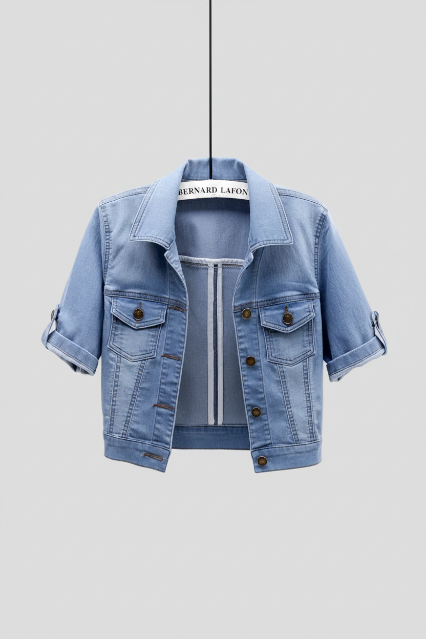 Women's Cropped Button Jean Jacket – Relaxed Short Casual Jacket