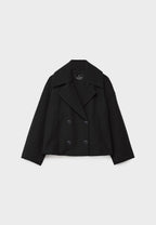 Women's Double Breasted Coat – Elegant Long Coat – Anna