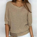Women's Relaxed Cross Knit Sweater – Classic Winter Sweater