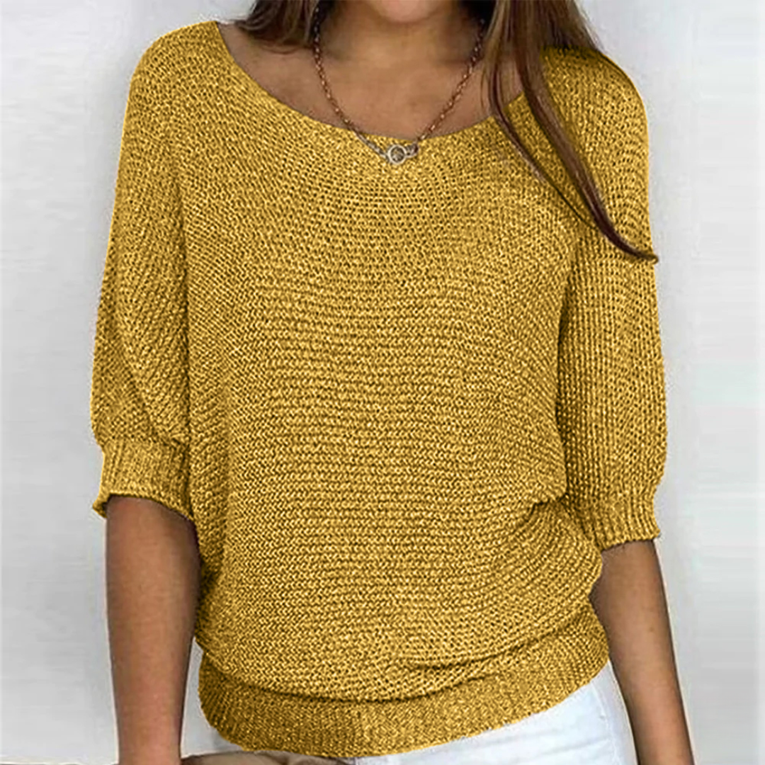 Women's Relaxed Cross Knit Sweater – Classic Winter Sweater