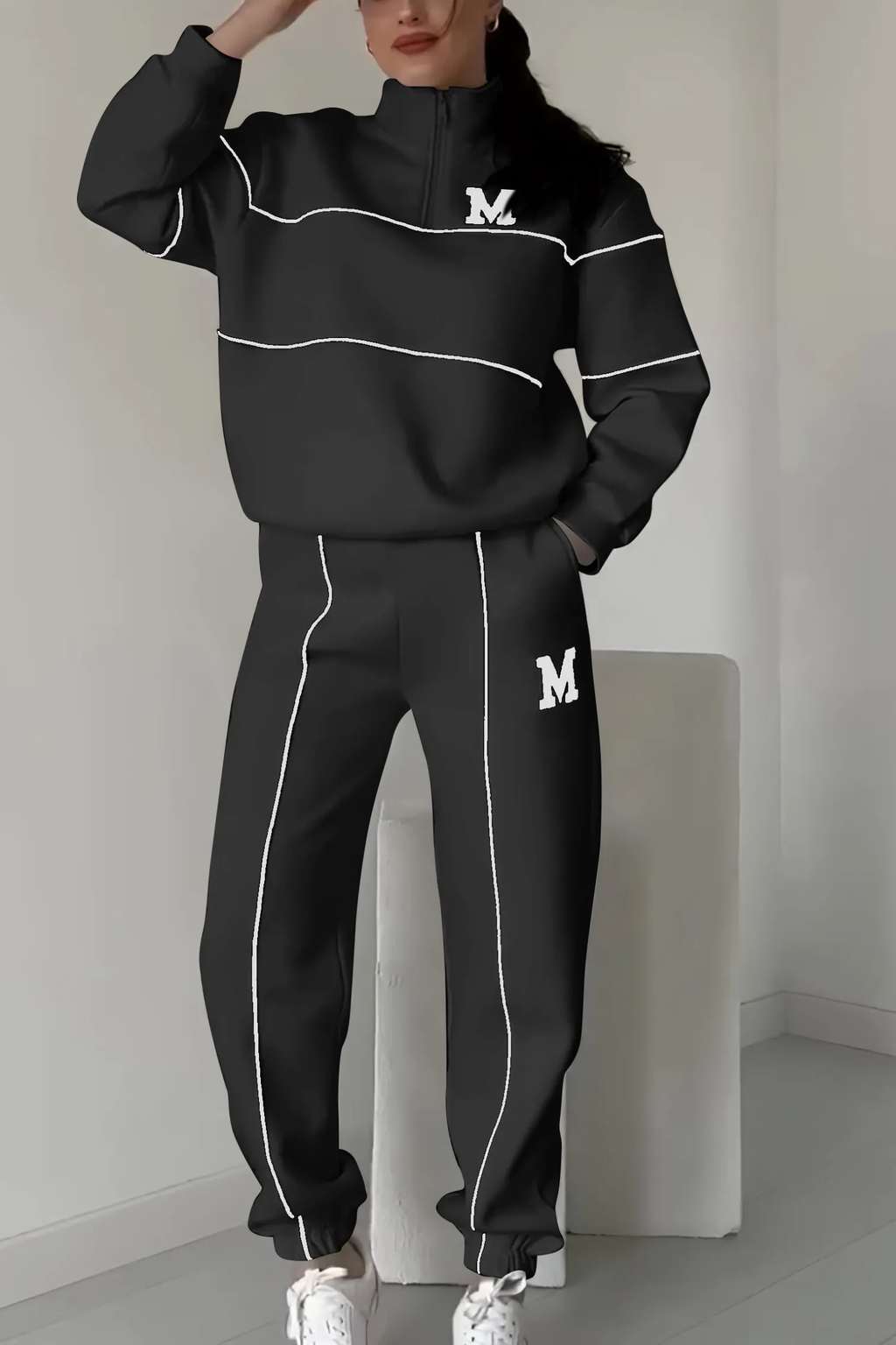 Women's Half-Zip Tracksuit – Matching Jogger Set
