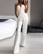 Women's Sleeveless Evening Jumpsuit – Flowy Wide Leg Formal Occasion Jumpsuit