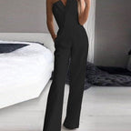 Women's Sleeveless Evening Jumpsuit – Flowy Wide Leg Formal Occasion Jumpsuit