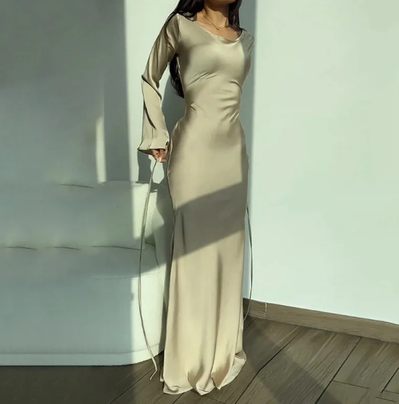 Women's Tailored Long Sleeve Dress – Fitted Day-to-Night Occasion Dress