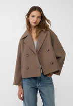 Women's Double Breasted Coat – Elegant Long Coat – Anna