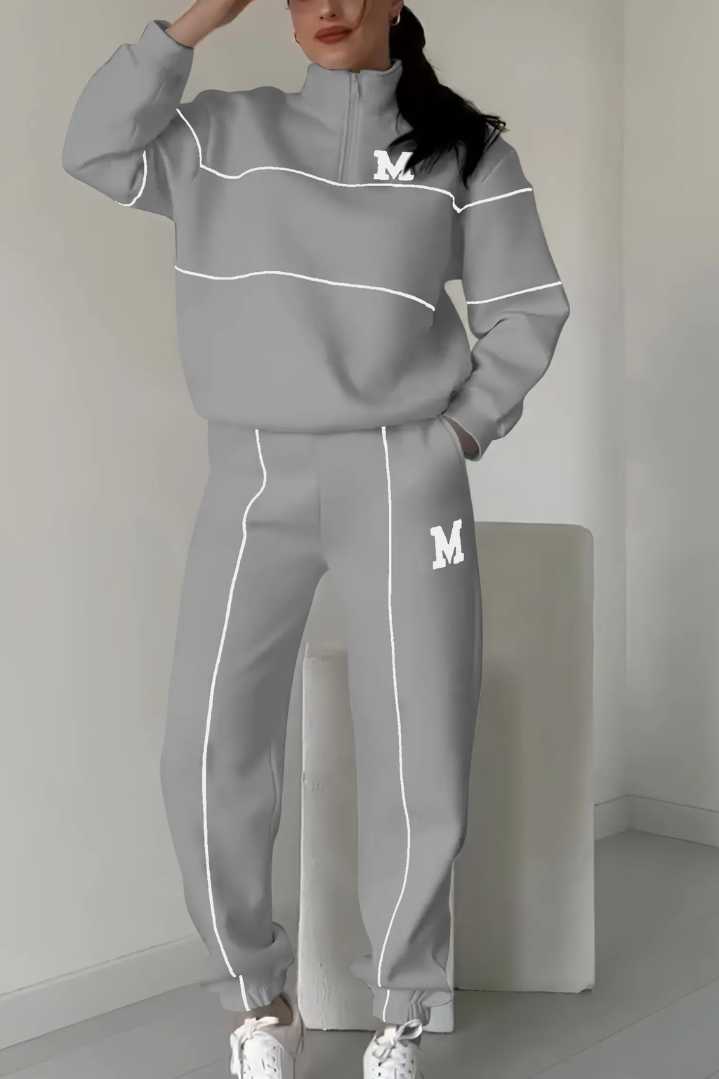 Women's Half-Zip Tracksuit – Matching Jogger Set