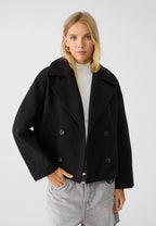 Women's Double Breasted Coat – Elegant Long Coat – Anna