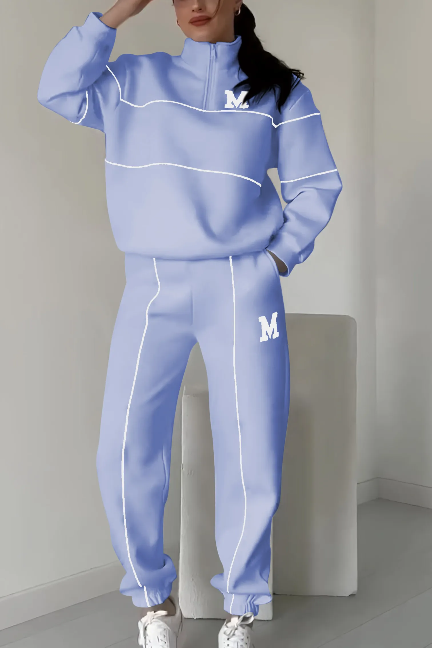 Women's Half-Zip Tracksuit – Matching Jogger Set