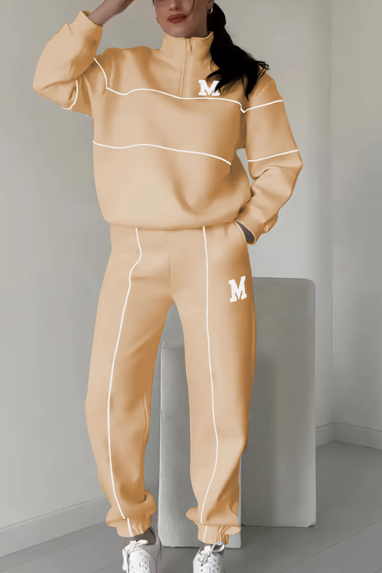 Women's Half-Zip Tracksuit – Matching Jogger Set