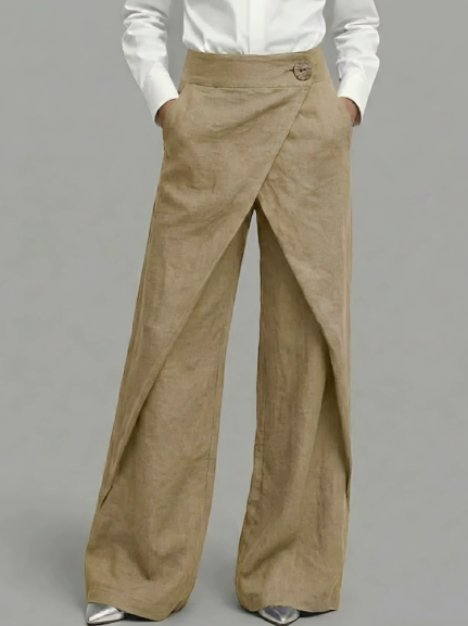 Women's Asymmetrical Pants – Layered Wide Leg Pants