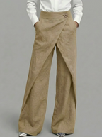 Women's Asymmetrical Pants – Layered Wide Leg Pants