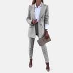 Women's Statement Two-Piece Pants Set – Asymmetrical Top & Wide Leg Trousers