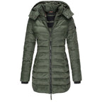 Women's Long Puffer Coat – Hooded Full-Length Winter Coat