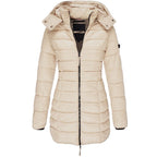 Women's Long Puffer Coat – Hooded Full-Length Winter Coat