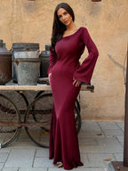 Women's Tailored Long Sleeve Dress – Fitted Day-to-Night Occasion Dress
