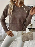 Women's Pearl Sweater – Pearl Embellished Knit Pullover