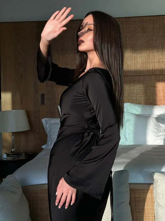Women's Tailored Long Sleeve Dress – Fitted Day-to-Night Occasion Dress