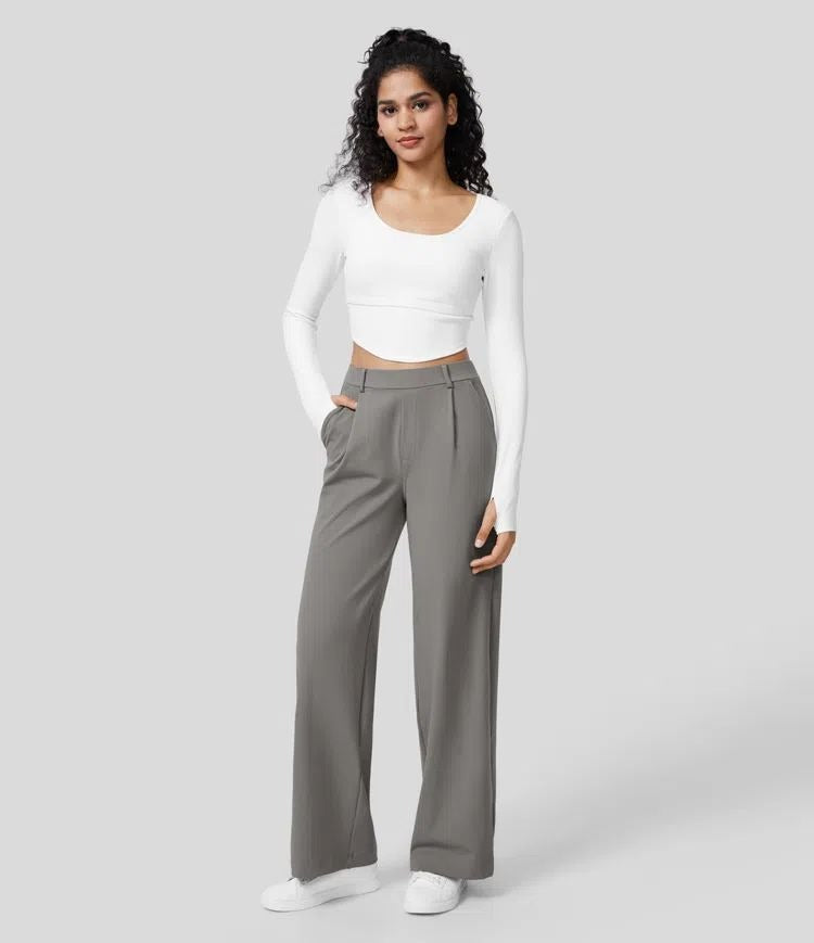 Women's Straight Leg Pants – High Waist Stretch Pants