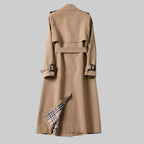 Women's Belted Trench Coat – Double-Breasted Long Coat