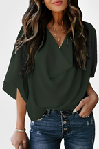 Women's V-Neck Summer Blouse – Relaxed Fit Lightweight Blouse