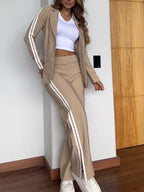 Women's Sporty Blazer Set – Wide Leg Co-Ord Set