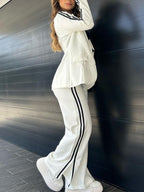 Women's Sporty Blazer Set – Wide Leg Co-Ord Set