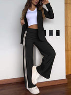Women's Sporty Blazer Set – Wide Leg Co-Ord Set