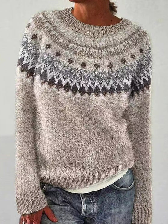 Women's Christmas Reindeer Sweater – Holiday Pattern Winter Sweater