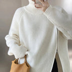 Women's Zip Turtleneck Sweater – Long Zipper High Neck Pullover