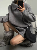 Women's Zip Turtleneck Sweater – Long Zipper High Neck Pullover