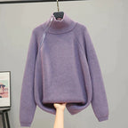 Women's Zip Turtleneck Sweater – Long Zipper High Neck Pullover