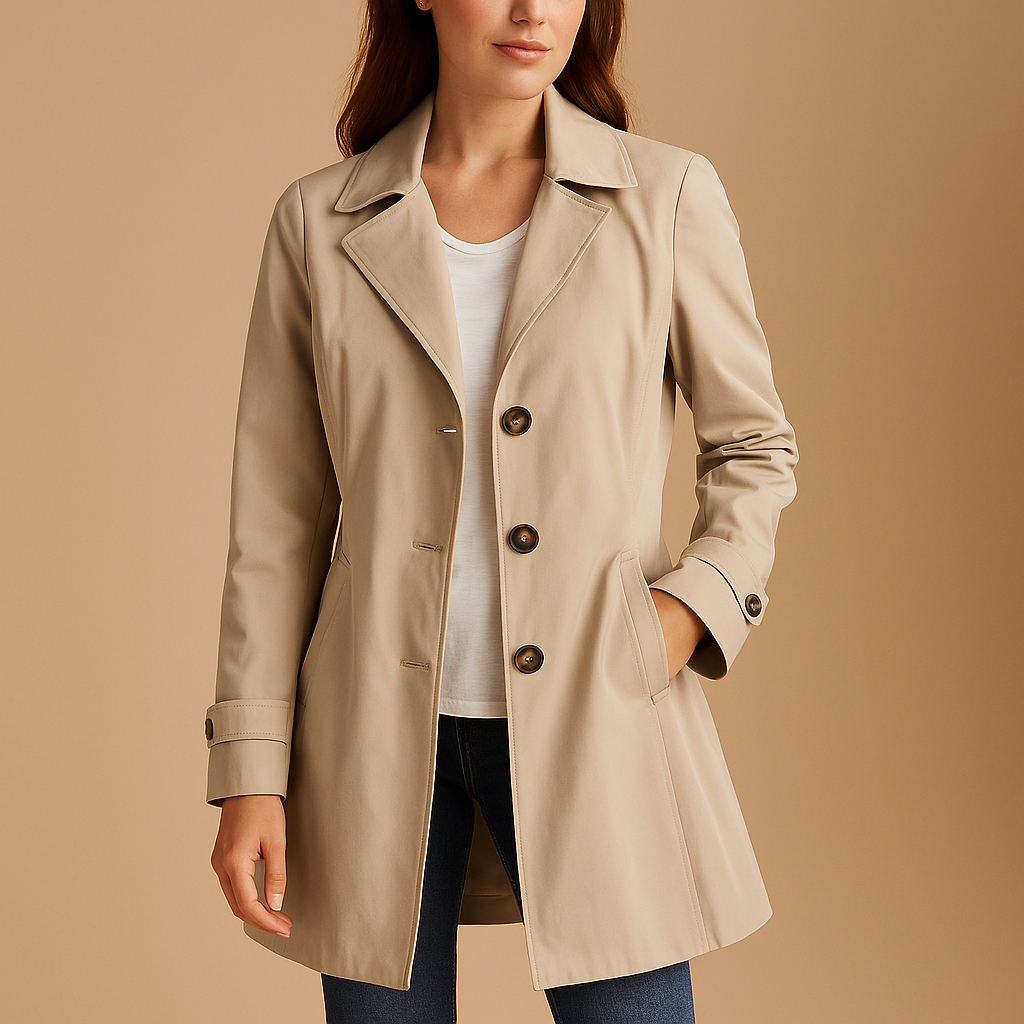 Women's Button Trench Coat – Long Tailored Overcoat