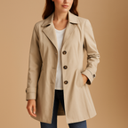Women's Button Trench Coat – Long Tailored Overcoat