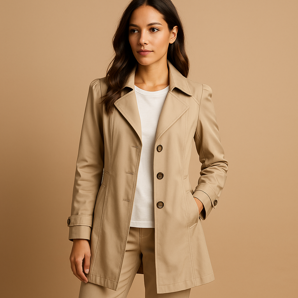 Women's Button Trench Coat – Long Tailored Overcoat