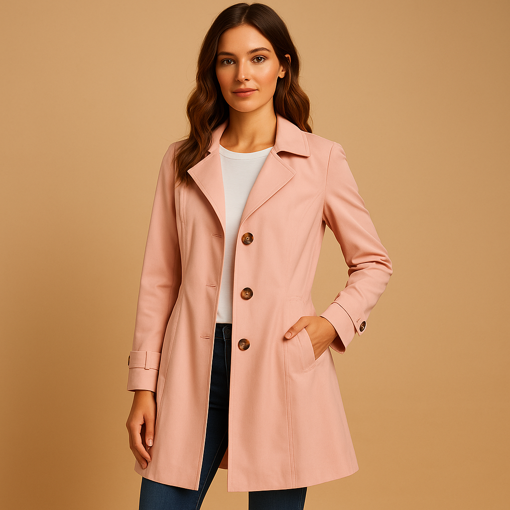 Women's Button Trench Coat – Long Tailored Overcoat