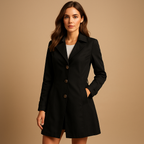 Women's Button Trench Coat – Long Tailored Overcoat