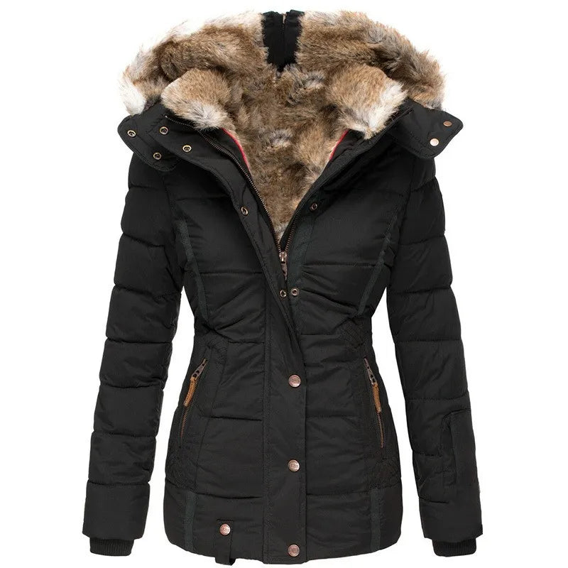 Women's Fleece Lined Winter Coat – Mid Length Weather Resistant Jacket