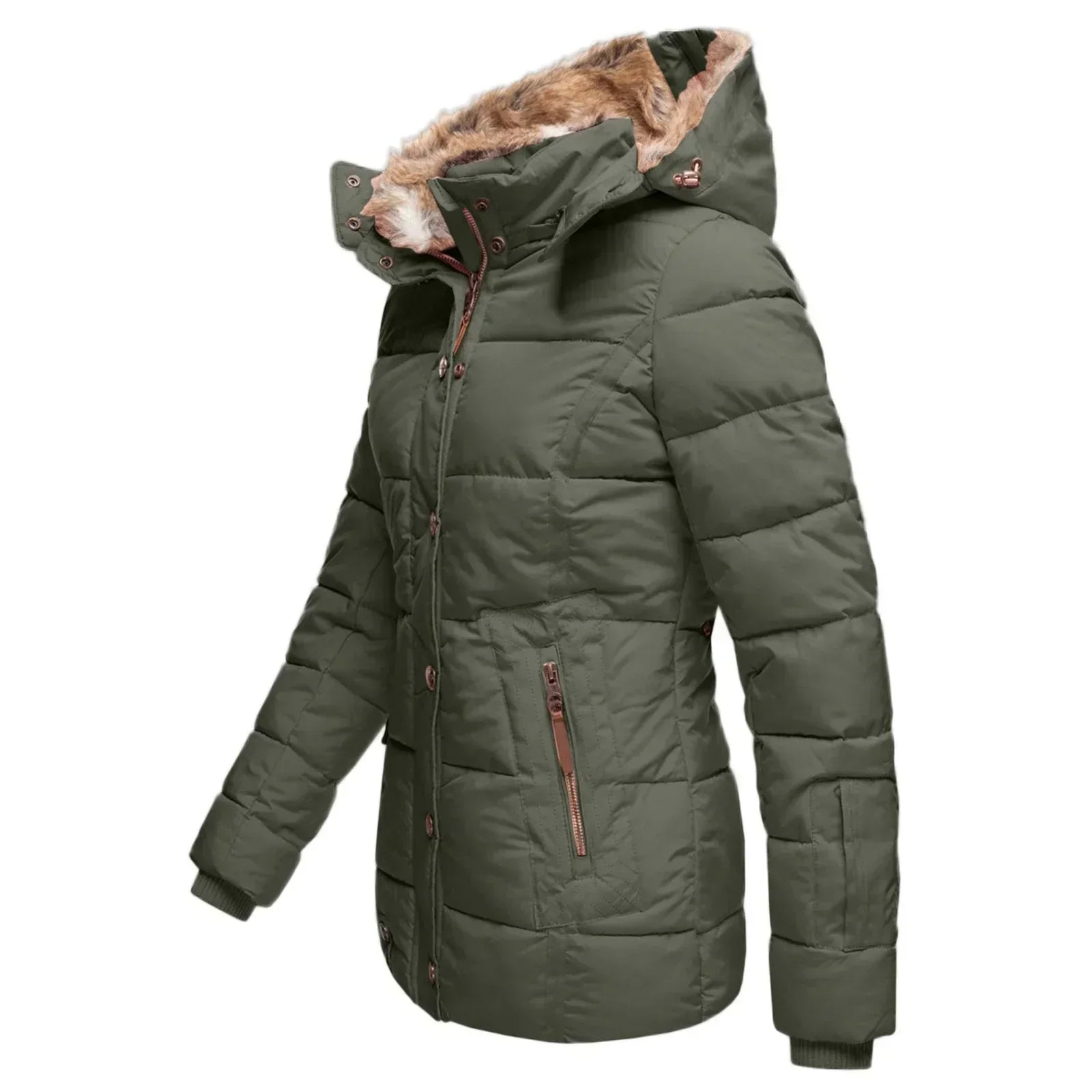 Women's Fleece Lined Winter Coat – Mid Length Weather Resistant Jacket