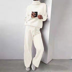 Women's Turtleneck Knit Set – Long Sleeve Top & Coordinated Bottom Set