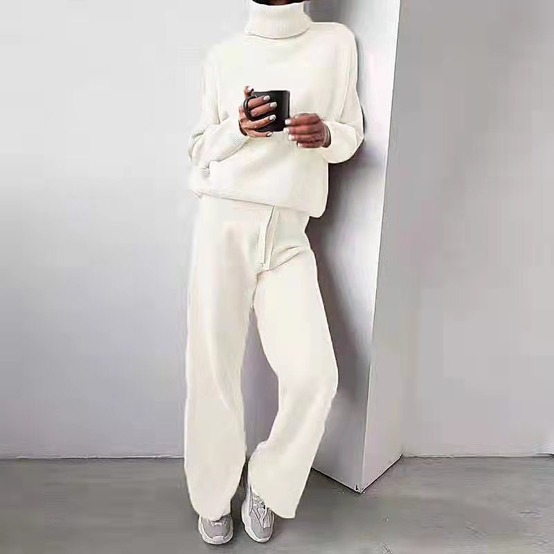 Women's Turtleneck Knit Set – Long Sleeve Top & Coordinated Bottom Set