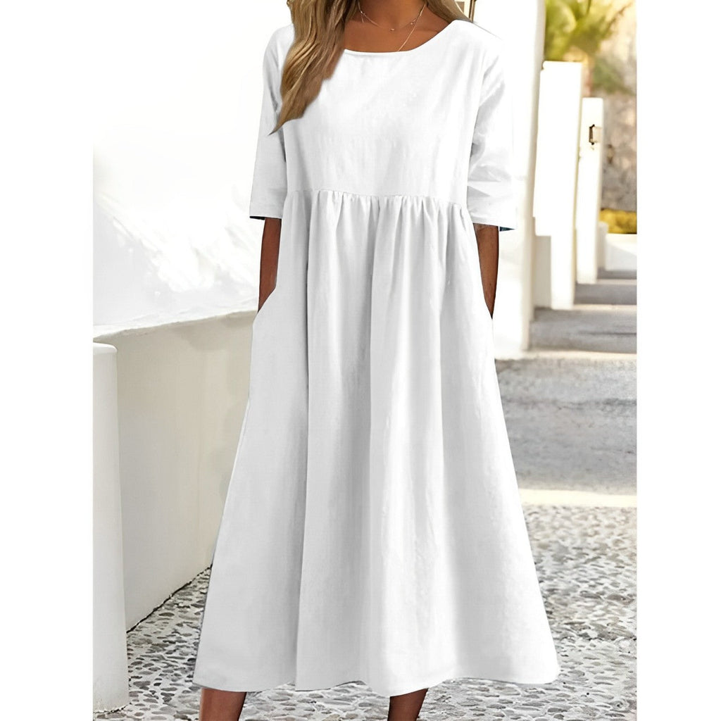 Women's Breathable Midi Dress – Casual Summer Dress