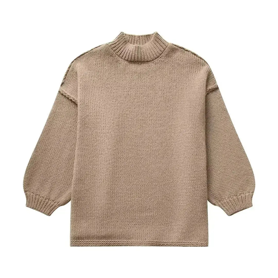 Women's Slouchy Knit Sweater – Oversized Autumn Pullover