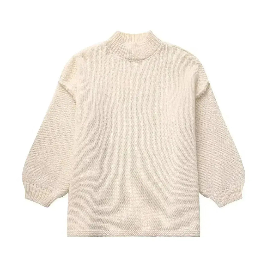 Women's Slouchy Knit Sweater – Oversized Autumn Pullover