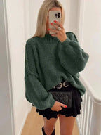 Women's Slouchy Knit Sweater – Oversized Autumn Pullover